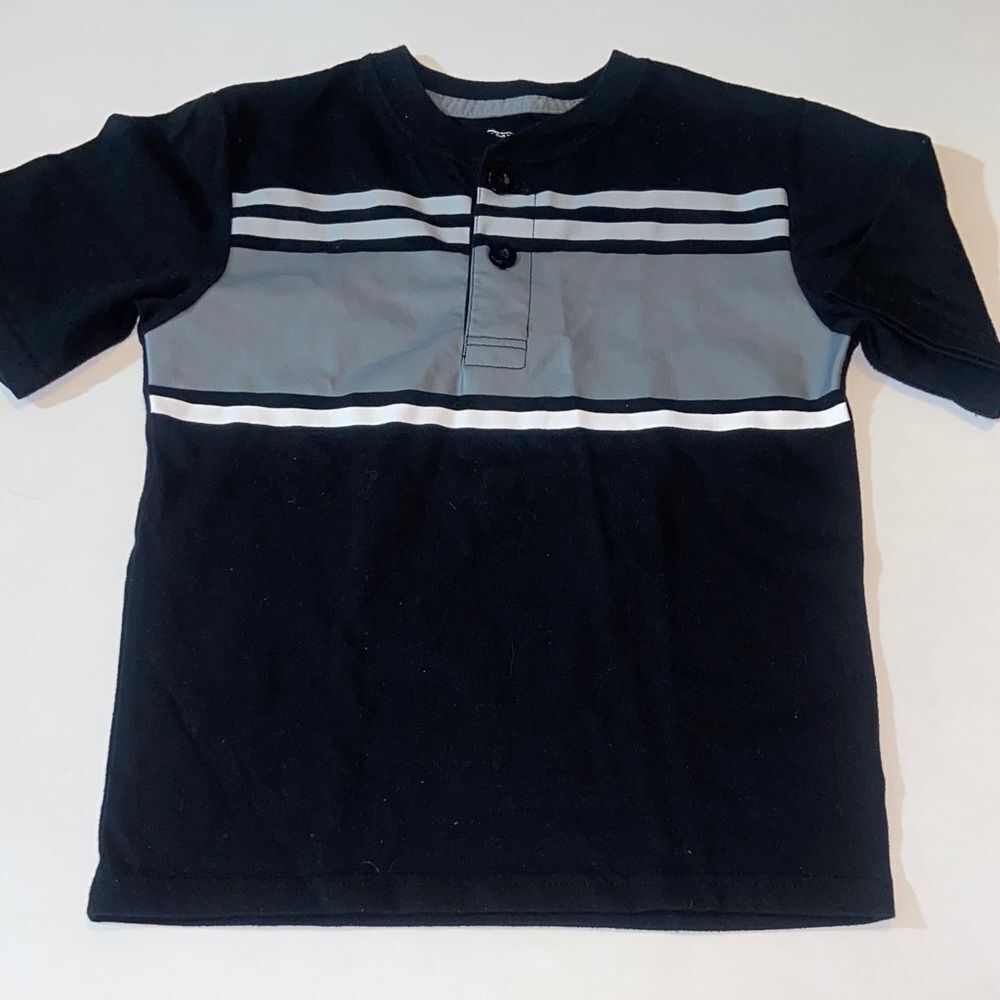 10/$50 Garanimals Black and Gray Striped Short Sleeve Tee Shirt Size 6